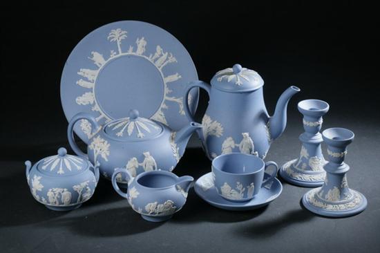 103-PIECE WEDGWOOD PALE BLUE JASPERWARE