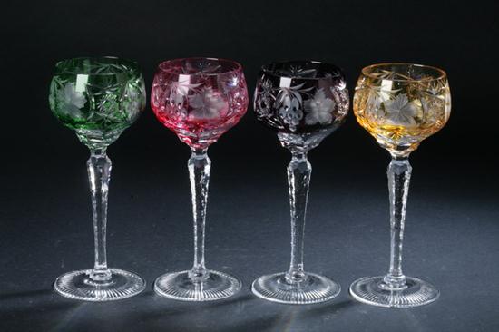 TWELVE COLORED CUT TO CLEAR CRYSTAL 1702fa
