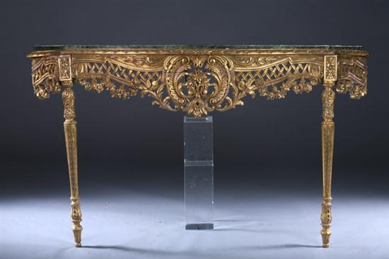 LOUIS XVI STYLE GILT WOOD AND MARBLE TOP 17033d