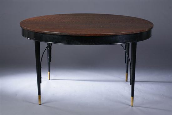 MID-CENTURY MODERN OAK AND PARCEL-EBONIZED