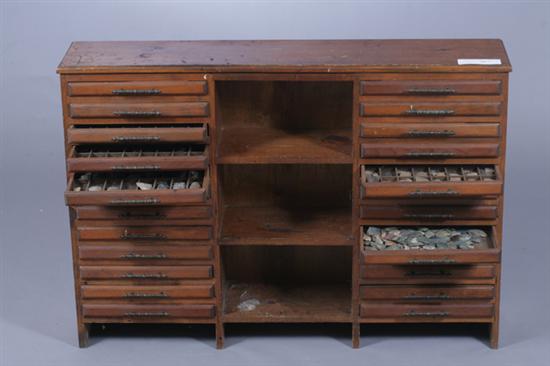 24-DRAWER PINE COLLECTOR'S CABINET.