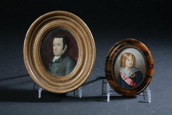TWO PORTRAIT MINIATURES One a 1703b0
