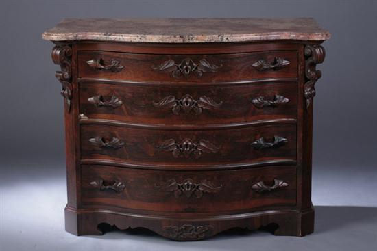 AMERICAN VICTORIAN CARVED ROSEWOOD