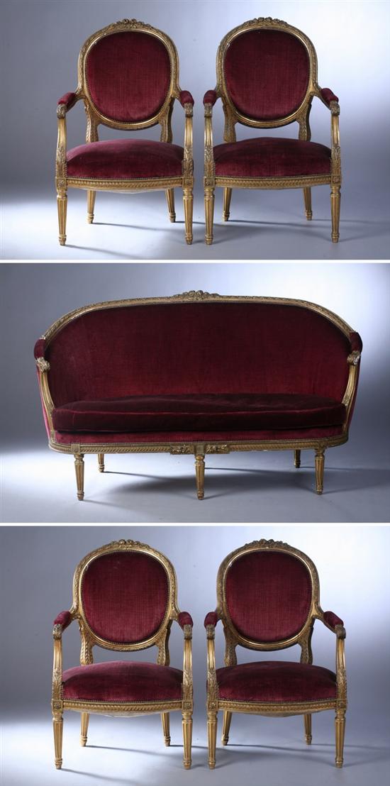 FIVE PIECE LOUIS XVI STYLE CARVED 170452