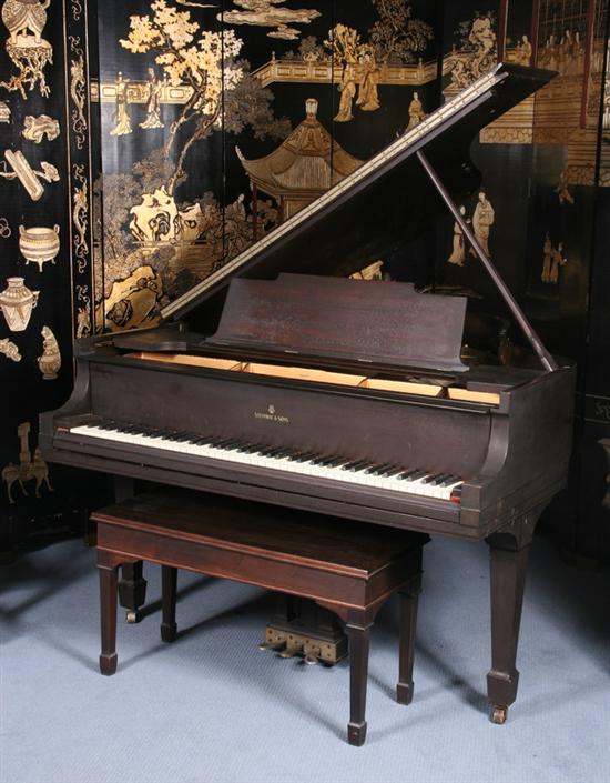 STEINWAY & SONS BABY GRAND PIANO WITH