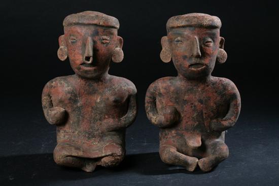 PAIR OF NAYARIT POTTERY FIGURES.