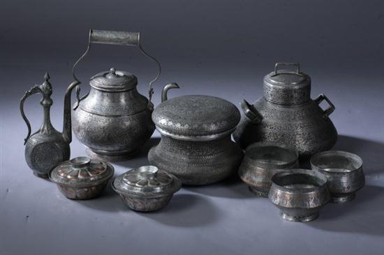 NINE ISLAMIC TINNED COPPER VESSELS  1704a2