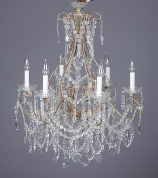 GEORGIAN STYLE CRYSTAL SIX-LIGHT