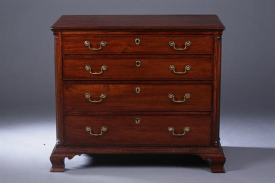 AMERICAN CHIPPENDALE WALNUT CHEST-OF-DRAWERS.