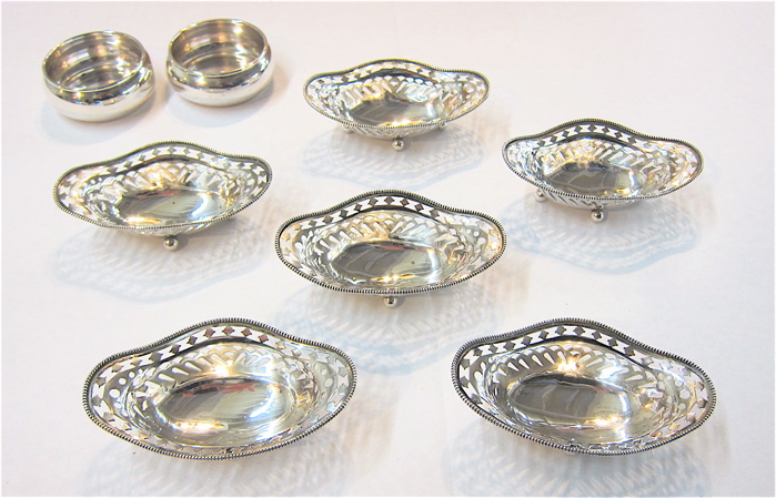 SET OF 6 STERLING NUT CUPS PAIR 17050a