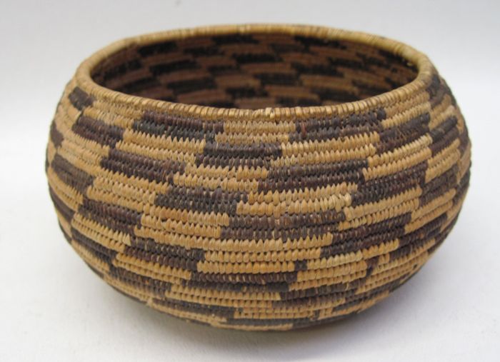 POMO INDIAN BASKET sturdily woven with