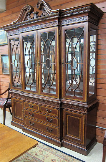 CHIPPENDALE STYLE MAHOGANY BREAKFRONT