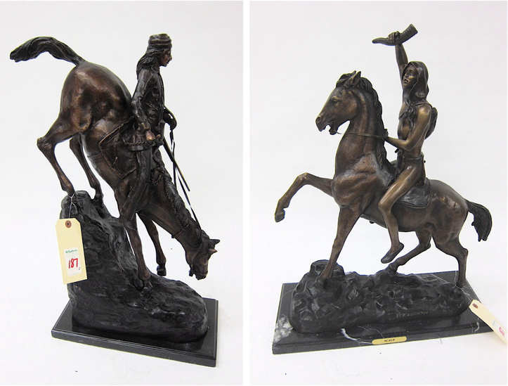 TWO WESTERN BRONZE SCULPTURES: