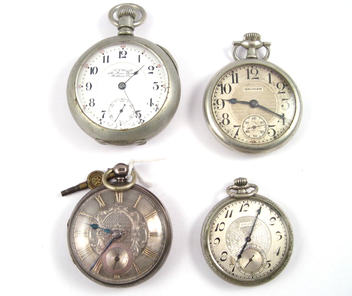 FOUR OPENFACE POCKET WATCHES 1  1705b6