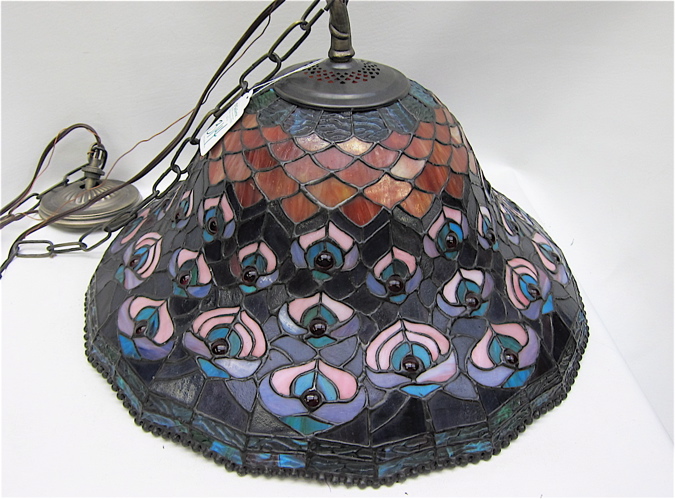 STAINED & LEADED GLASS CEILING LIGHT