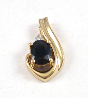 SAPPHIRE DIAMOND AND YELLOW GOLD 17063c