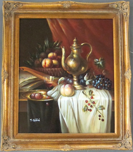 T. CELLINI OIL ON CANVAS depicting a