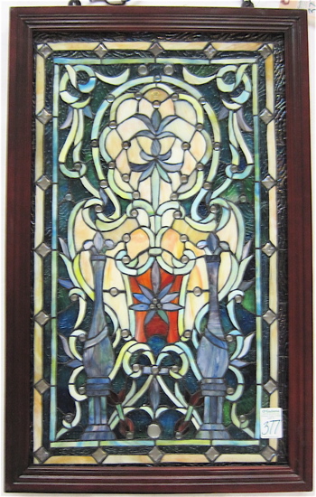 STAINED AND LEADED GLASS WINDOW