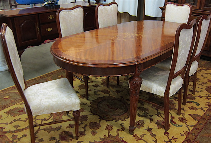 LOUIS XVI STYLE DINING TABLE AND