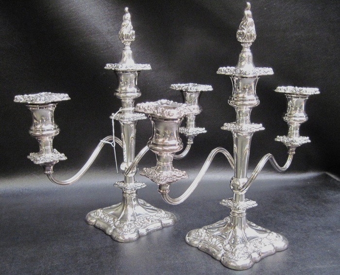 PAIR INTERNATIONAL SILVER CANDELABRA 1706bd