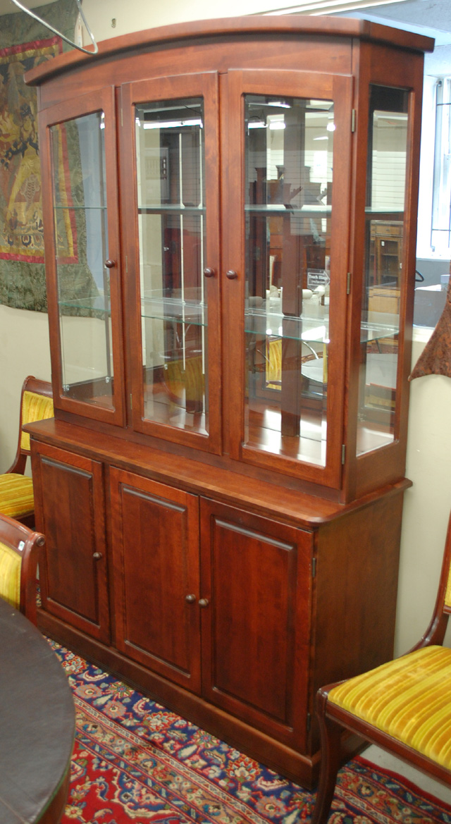 CONTEMPORARY CHINA HUTCH IN TWO SECTIONS