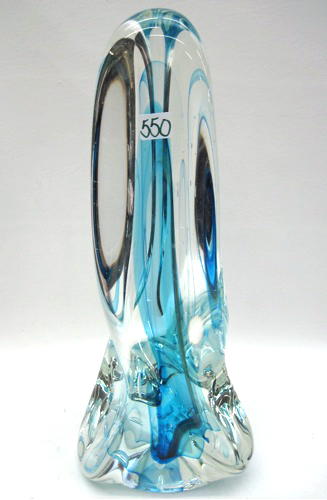 SIGNED CONTEMPORARY ART GLASS SCULPTURE 170703