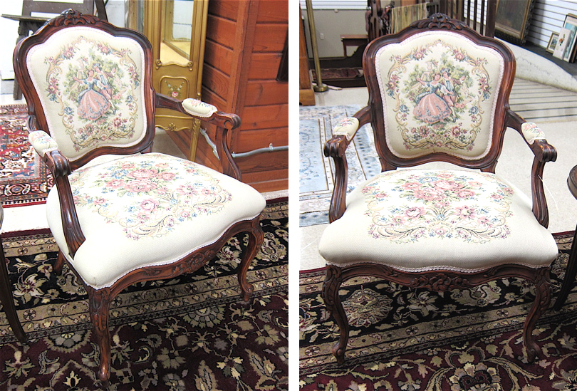 A PAIR OF LOUIS XV STYLE ARMCHAIRS 1707d7