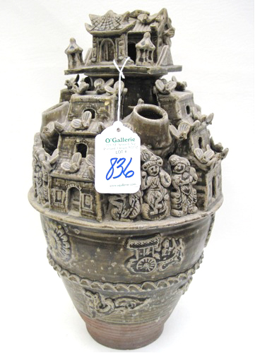 CHINESE POTTERY JAR SHAPED LANDSCAPE 170816