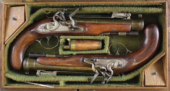 A pair of late 18th century flintlock 17084a