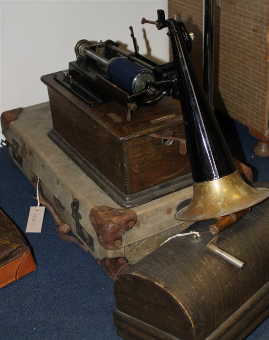 An Edison Home oak phonograph no.