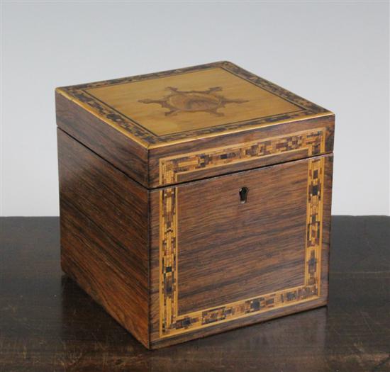 A Tunbridgeware inlaid rosewood