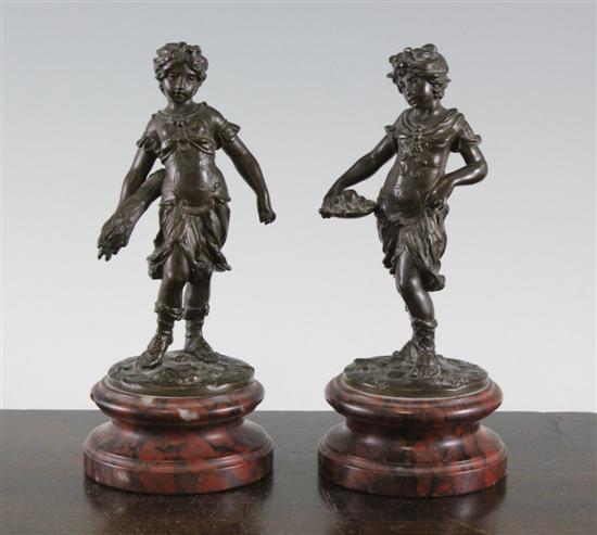 A pair of 19th century French bronze