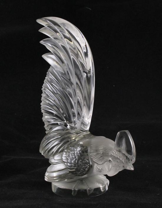 A Lalique glass 'Le Coq Nain' car