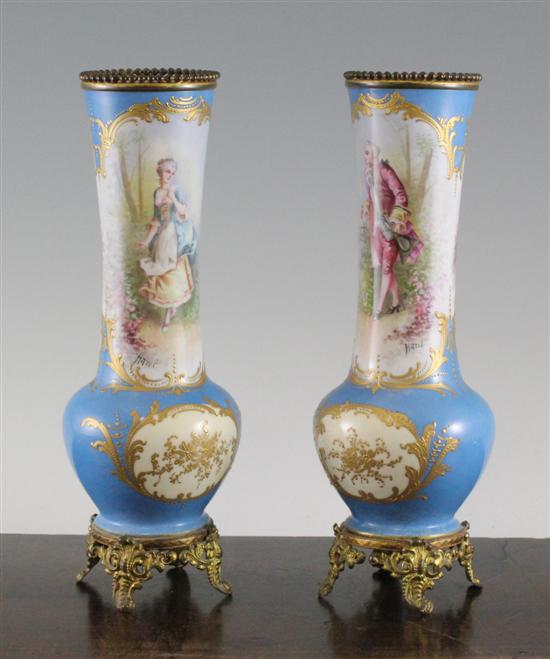 A pair of Sevres style porcelain