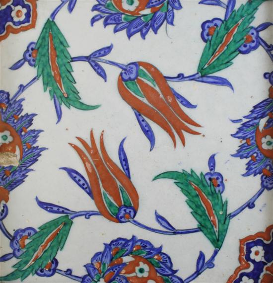 An intact Iznik polychrome tulip  1708ca