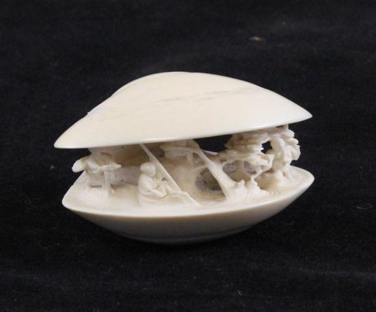 A Japanese ivory carving of the