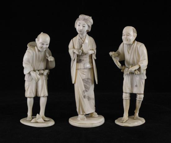 Three Japanese sectional ivory 1708ec