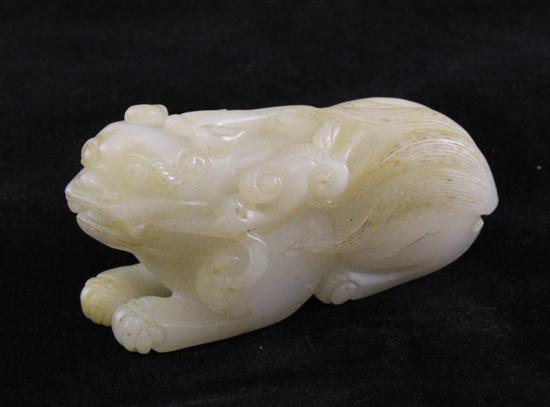 A Chinese white jade figure of