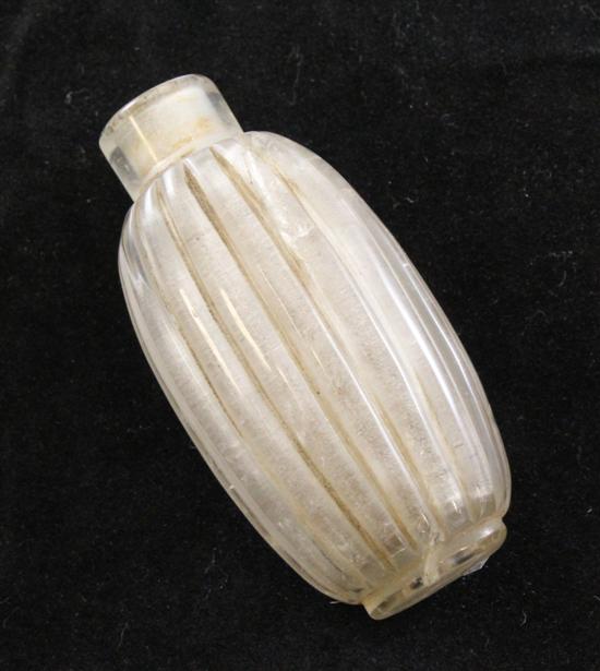 A Chinese fluted rock crystal snuff 170952