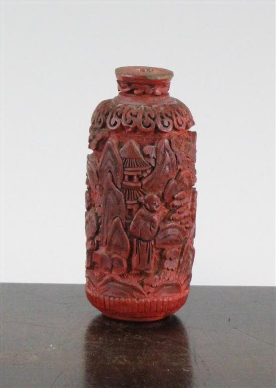 A Chinese cinnabar lacquer snuff 17095f