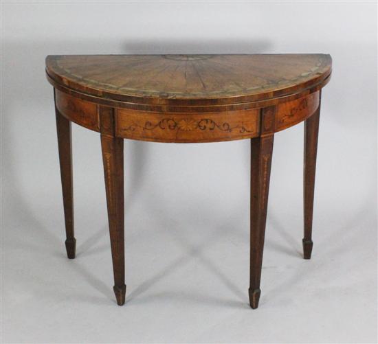 A George III satinwood and harewood