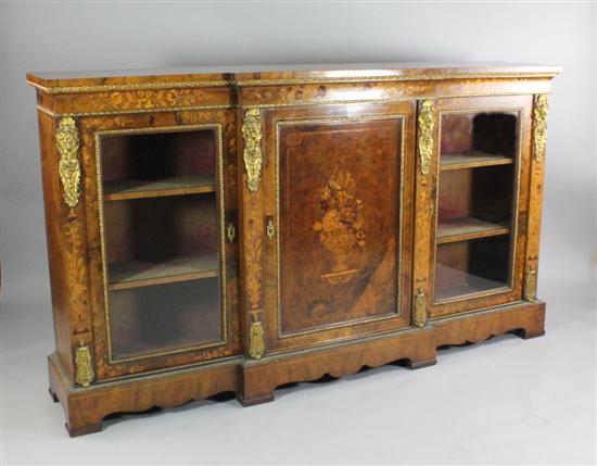 A Victorian inlaid walnut breakfront 1709d3