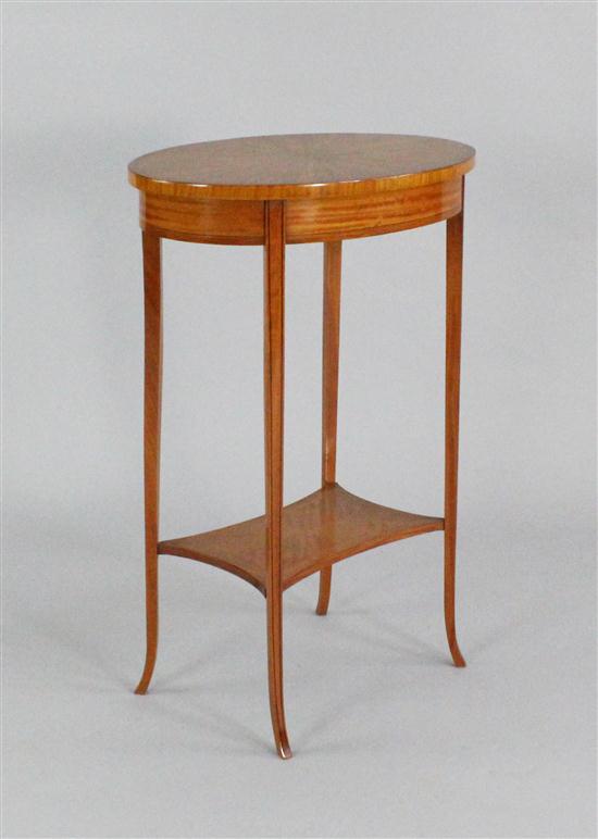 An Edwardian satinwood two tier