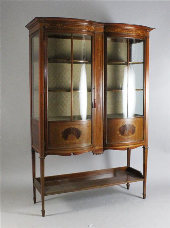 An Edwardian inlaid mahogany display 1709fc