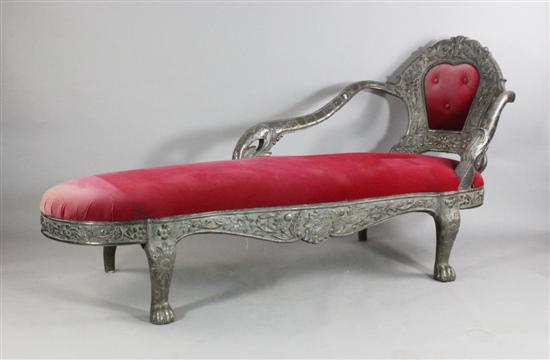 An Indian silver overlaid chaise 170a08