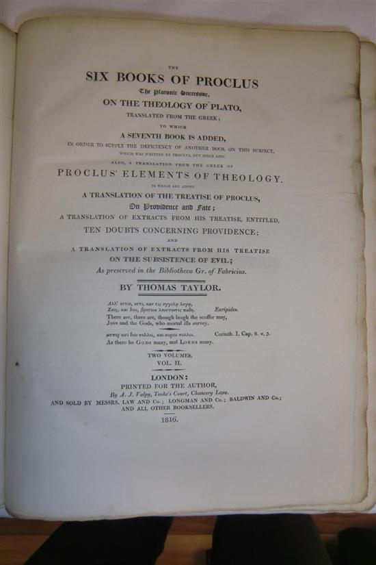 TAYLOR T THE SIX BOOKS OF PROCLUS 170a2d