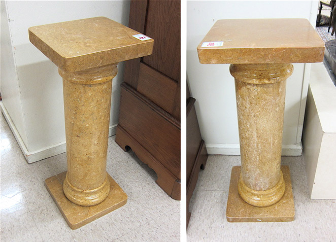 TWO ROSE MARBLE PEDESTALS Rosa 16e389