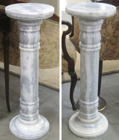 PAIR OF CARRARA MARBLE PEDESTALS