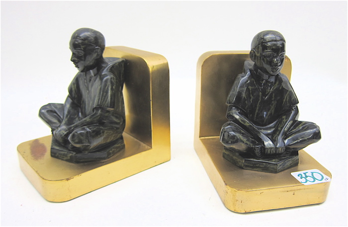 PAIR RONSON METAL BOOKENDS with