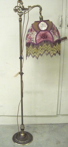 FLOOR BRIDGE LAMP WITH CLOTH SHADE American